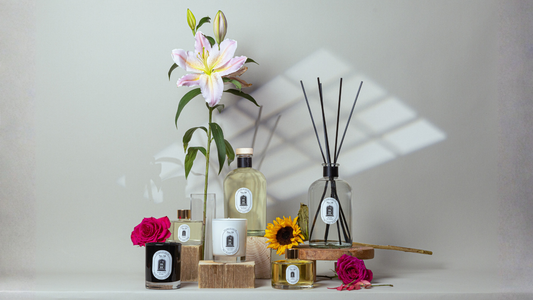 A collection of No.38’s luxury candles and diffusers in their elegant glass vessels